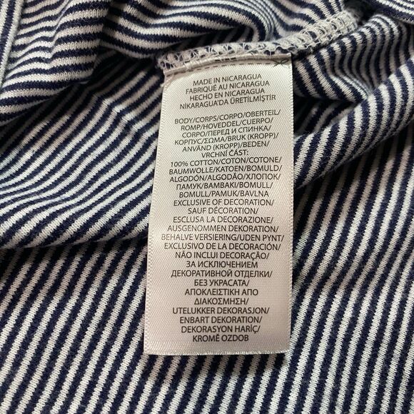 POLO RALPH LAUREN Blouse Red Pony Stripe Cap Sleeve Pullover Womens L Black - Picture 9 of 10